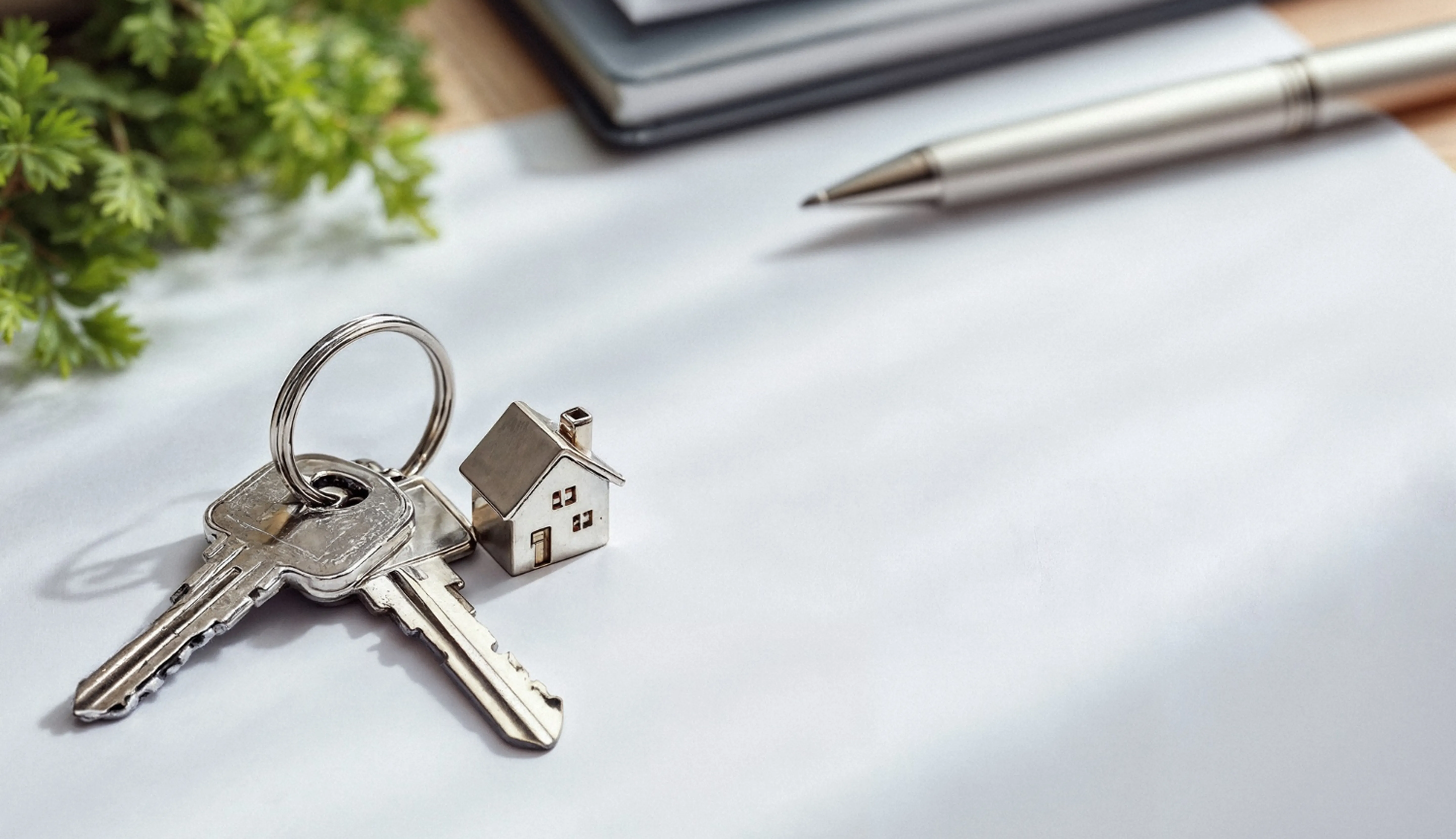 Welcome section background with modern home exterior